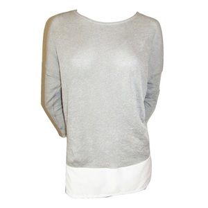 Zara W&B Collection Mixed Media Light gray sweater